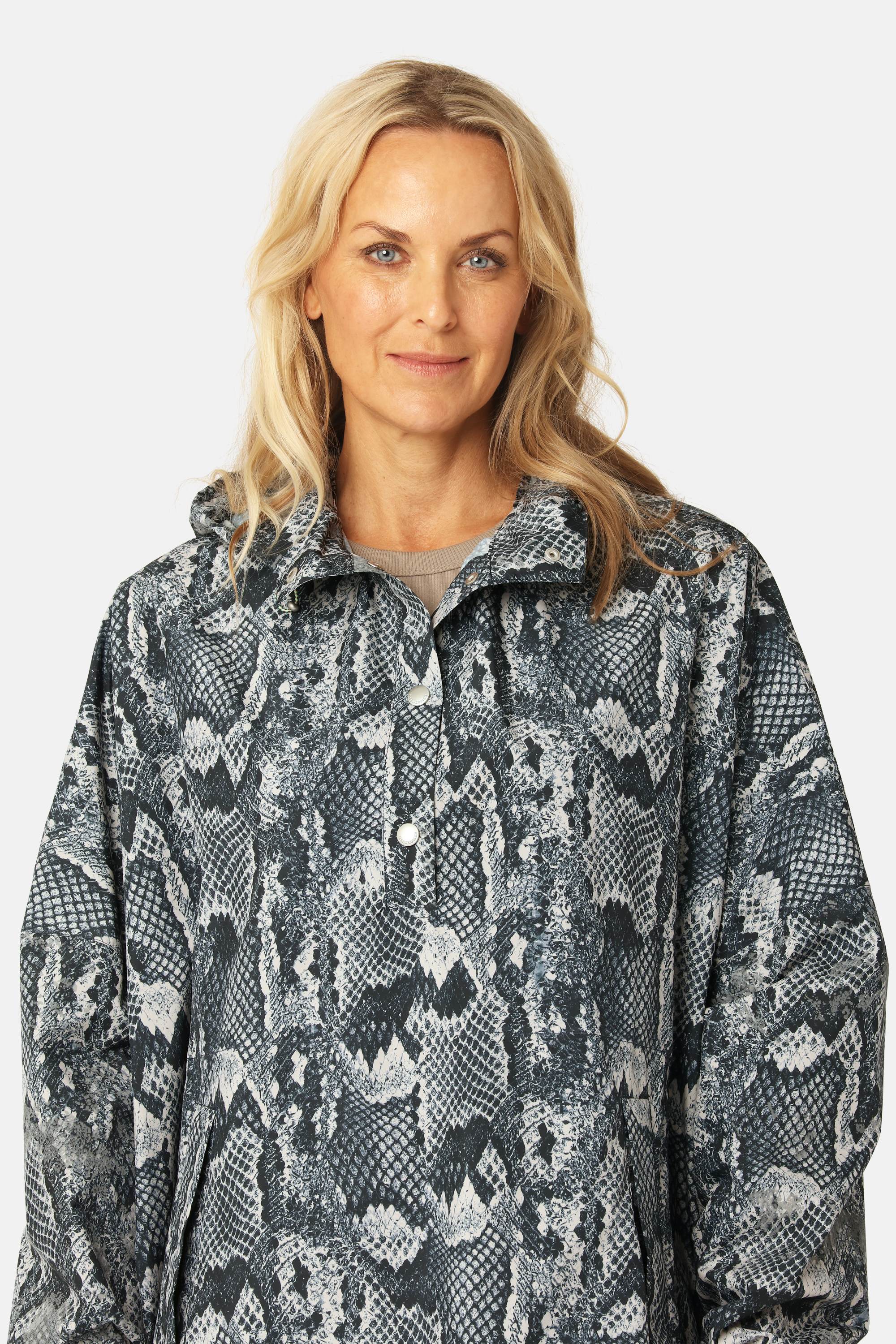 Poncho Raincoat - Dark Blue Snake
